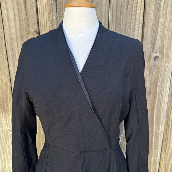 MM Lafleur The Pamela V-Neck Tuxedo Black Pencil Dress Women Size 8 - Picture 6 of 15